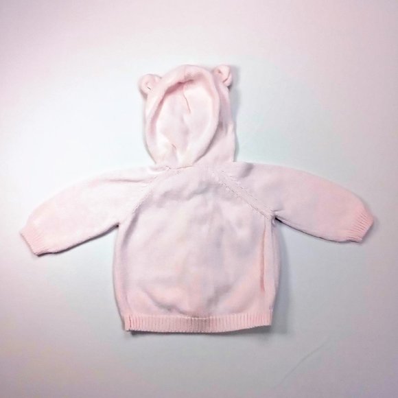 Gymboree Pink, Knit Cardigan With Hood 0-3M - Picture 2 of 4